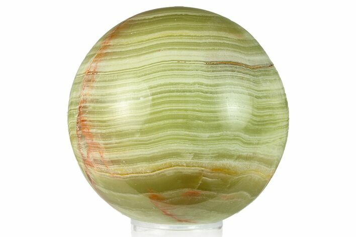 Polished Green Banded Calcite Sphere - Pakistan #301460